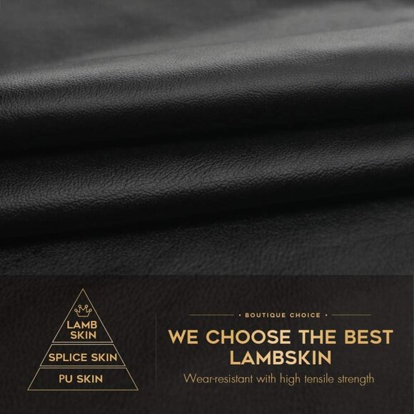 Women Leather Gloves Touch Screen Warm Winter Lambskin Cashmere Small - Picture 2 of 5